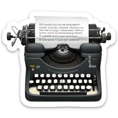a typewriter with the paper saying “The tortured poet’s department” sticker