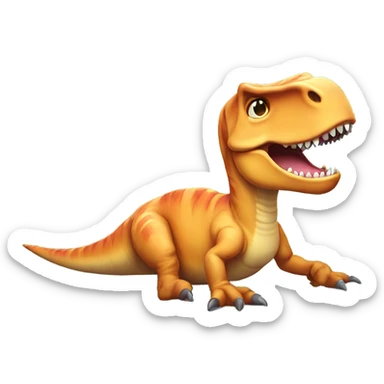 a t rex dinosaur sunbathing sticker
