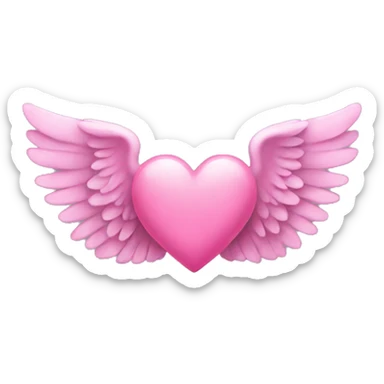 pink heart wings sticker