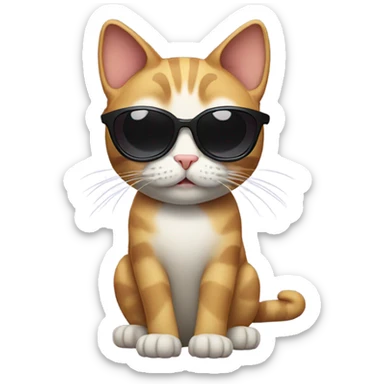 Cat with sunglasses sticker