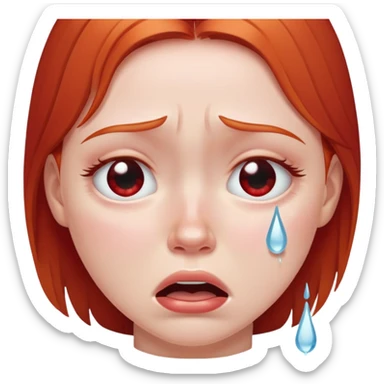 red head girl crying sticker