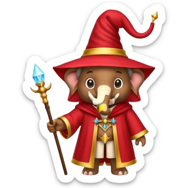 Elephant strawberry wizard sticker