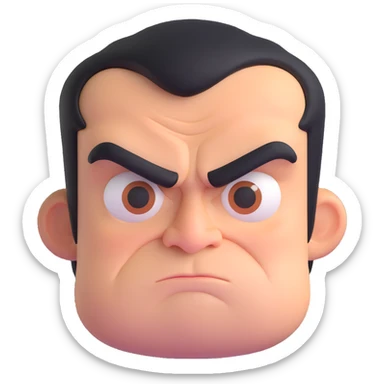 Grumpy bitter person scowling with furrowed brows sticker