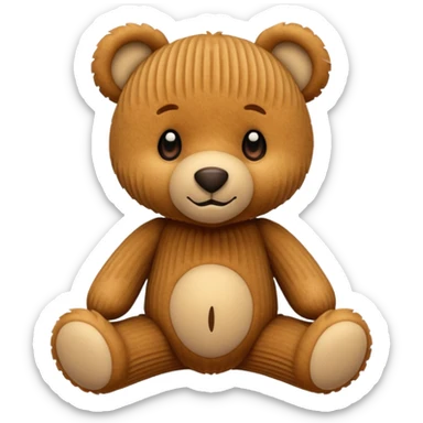 Corduroy texture teddy bear with ridges  sticker