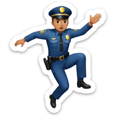 A cop jumping off a cliff sticker
