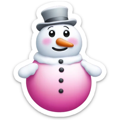 pink snowman sticker