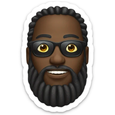 Big Black man long dread sun glasses sticker