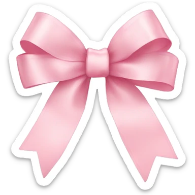 light pink ribbon bow sticker
