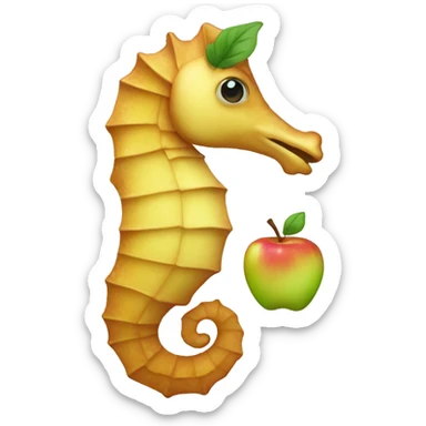 Sea horse apple style  sticker