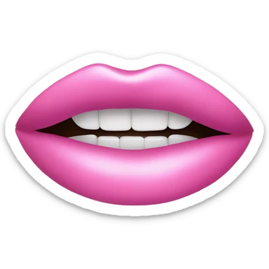 pink and shiny lipstick sticker