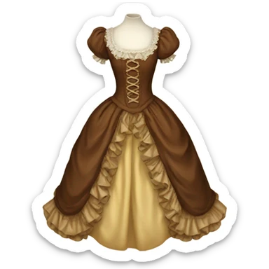 brown rococo dress sticker