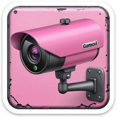 Security Camera pink with graffity sticker