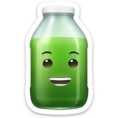 Bottled green juice sticker