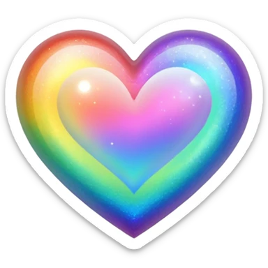 rainbow fairytale heart sticker