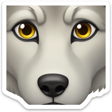 left half face rigtht half wolf sticker