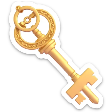 golden antique key sticker