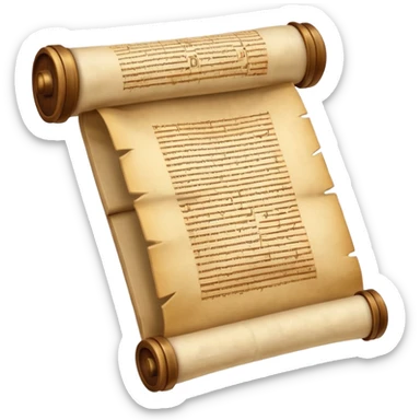 the Torah, ancient scroll with Hebrew writing, elegant, iconic, suitable for emoji or icon sticker