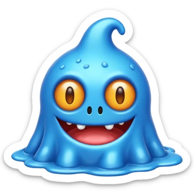 blue slime monster sticker