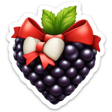 BlackBerry heart with red bow sticker