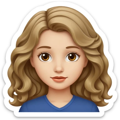 Menina do cabelo loiro escuro ondulado  sticker