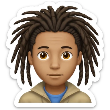 Black boy with short free forms dread sticker