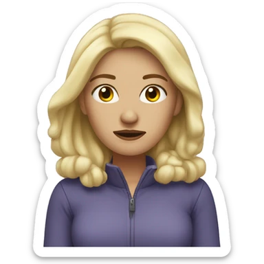 Blonde woman who hates winter sticker