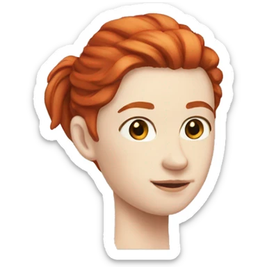 Red hair, ponytail, pale skin sticker