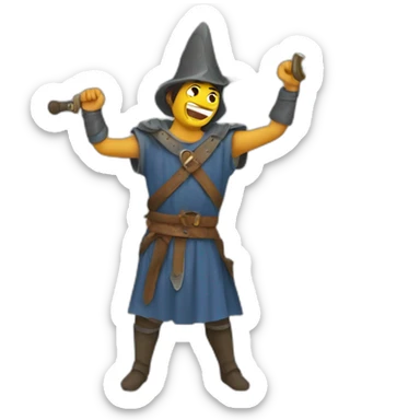 medieval sword-swallower sticker