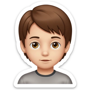 QUIERO QUE ME HAGAS A UN NIÑO DE 6 AÑOS, TIENE LA MELENITA UN POCO LARGA, LA CARITA ESTRECHA Y MOFLETES MUY BONITOS, OJOS MARRONES Y IEL CLARA sticker
