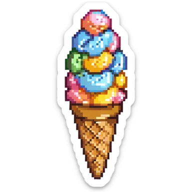 ice cream cone with scoop sticker