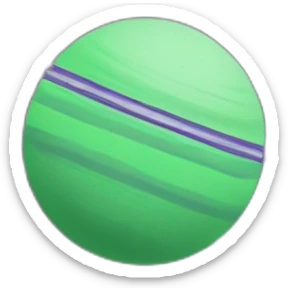 green planet with purple saturn rings and grey moon sticker