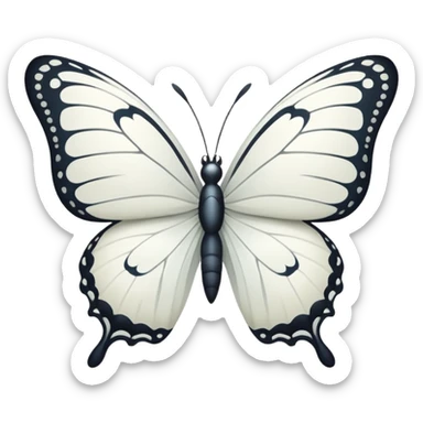all White butterfly  sticker