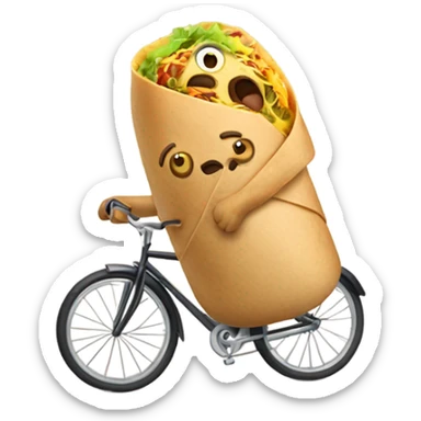 Burrito riding bike sticker