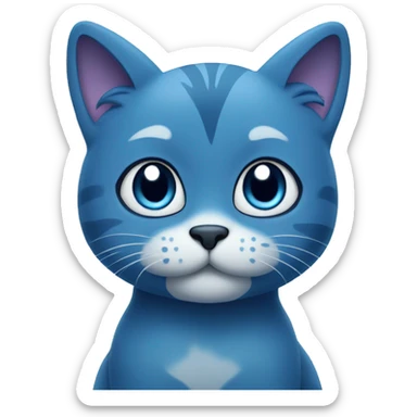 Blue cat cute sticker