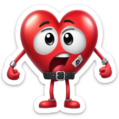 Cartoon Heart getting hand cuffed sticker