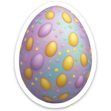 Realistic detailed pastel decorated Easter egg sticker