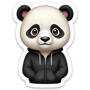 Panda wearing a hoodie ￼ sticker
