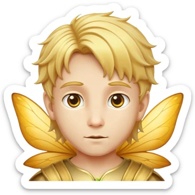 Male Child fairy with golden hair and golden eyes  sticker
