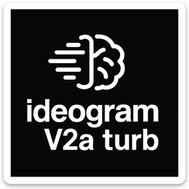 recreate this logo with text of "ideogram V2a turb", MAKE IT FIT IN SQAURE  sticker