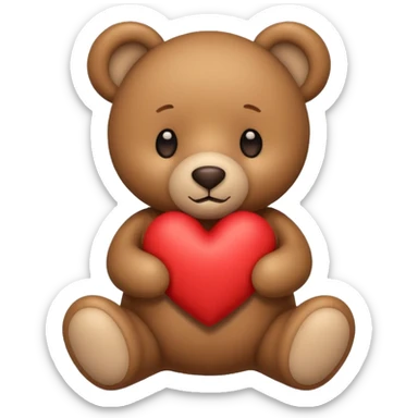 Teddy with heart sticker