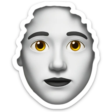 white man covered in black paint sticker