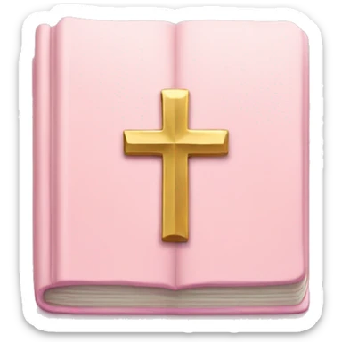 Pastel Pink book with gold cross on it sticker
