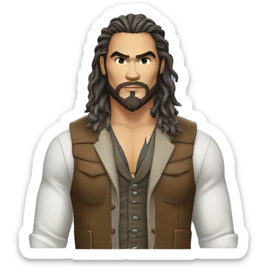 realistic jason momoa wearing vest sticker