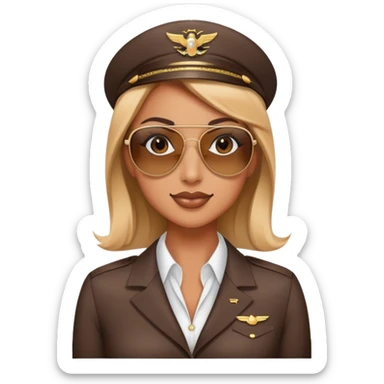flight attendant with aviator sunglasses sticker