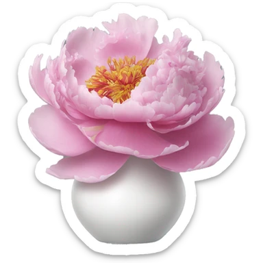 pink peony in a white vase sticker