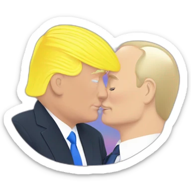 trump-and-putin-kissing,-lgbtq+ friendly, positivity, inclusiveness sticker