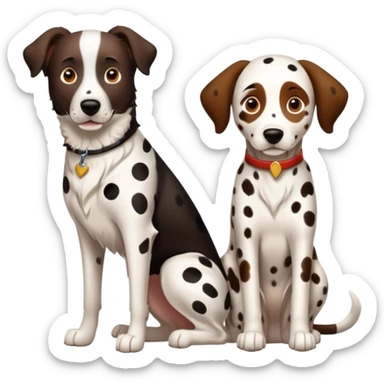 Brown Belgium shepherd and a male Dalmatian  sticker