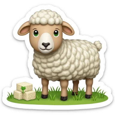 pixelated 2d sheep eating words "update" sticker