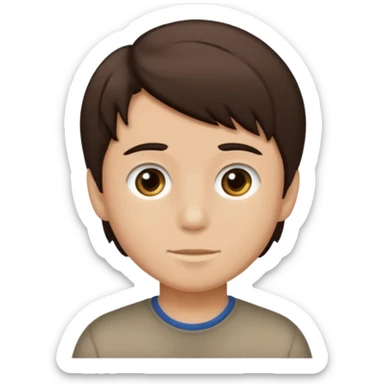 Dark brown hair, light brown skined and is a boy sticker