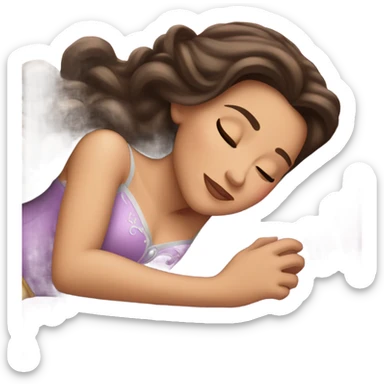 Sleeping brunette beauty princess Disney sticker